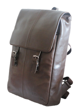brown leather rucksack